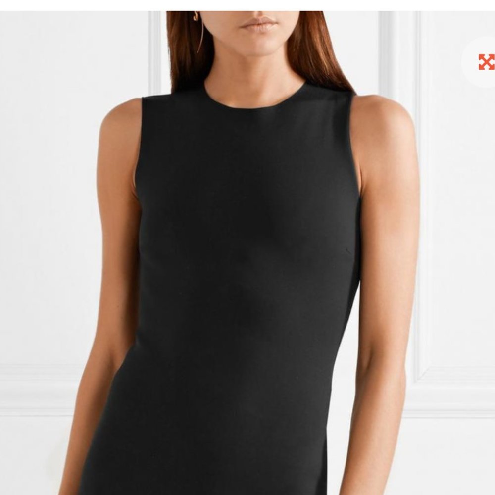 THE ROW - BLACK 'DEVI' STRETCH - SCUBA DRESS